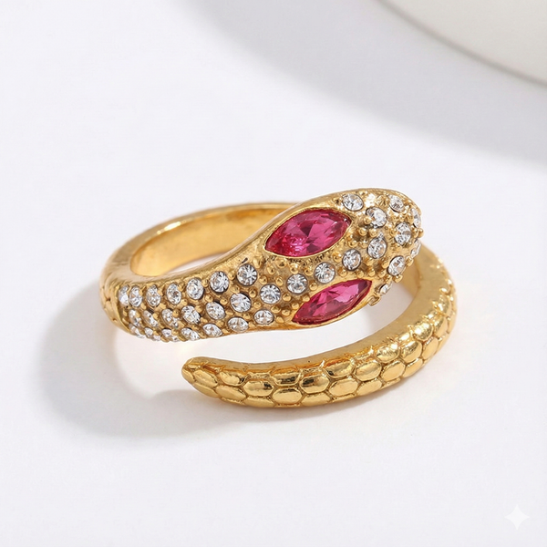 Anel Solitário Snake Sensation