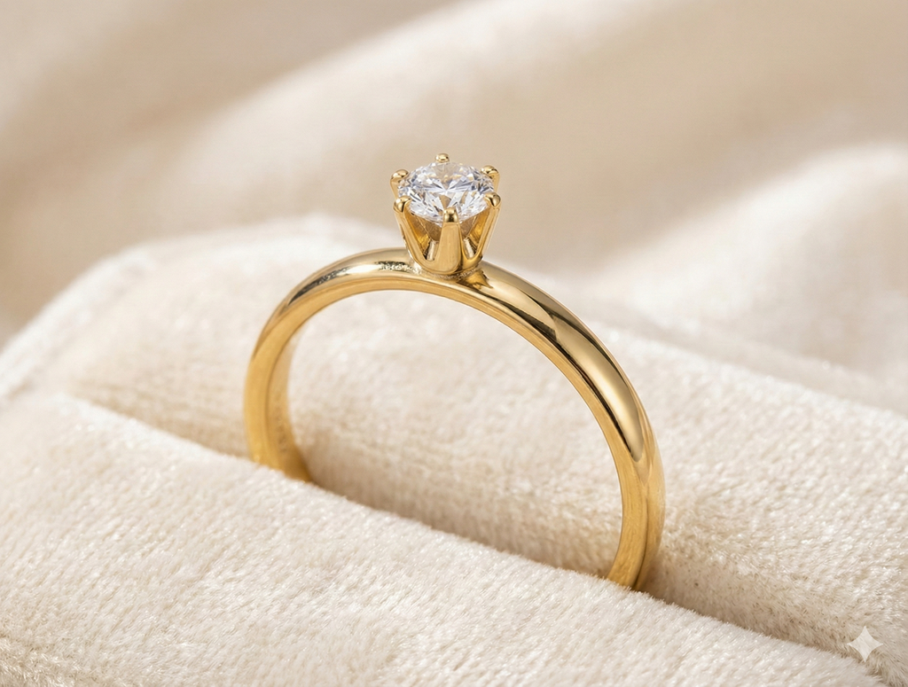 Anel Solitário Angelical