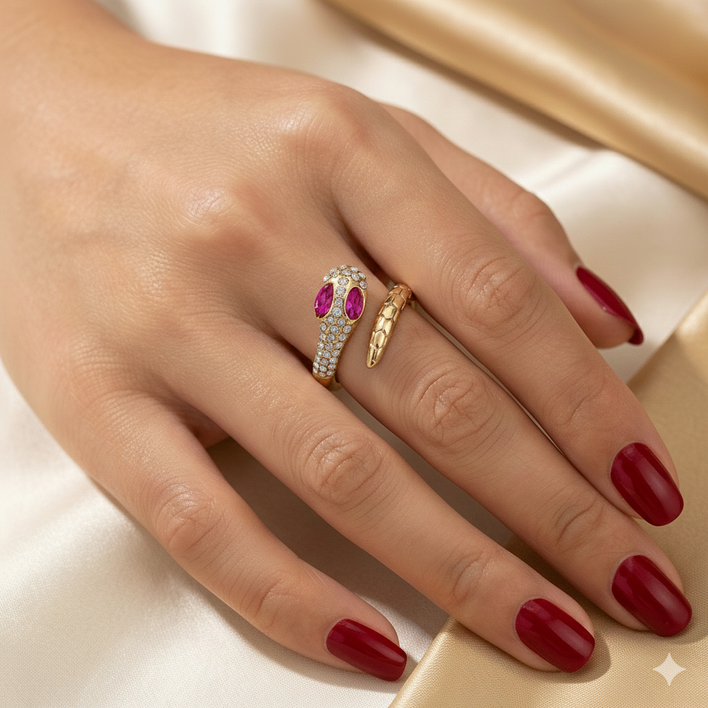 Anel Solitário Snake Sensation