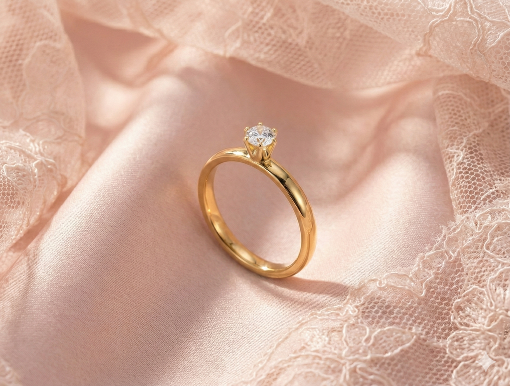 Anel Solitário Angelical