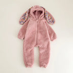 Baby Rabbit Romper – Newborn Hooded Plush Jumpsuit for Boys & Girls